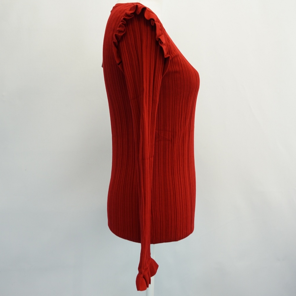 One Grey Day Ribbed Knit Ruffled Pullover Top - Picture 3 of 8